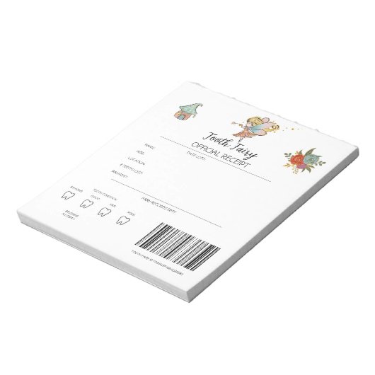 Bloc-note Reçus personnalisés pour les dents (Tourné)