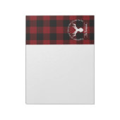 Bloc-note Red and Black Buffalo Plaid Farmhouse Nom de famil (Tourné)