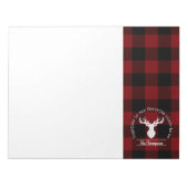 Bloc-note Red and Black Buffalo Plaid Farmhouse Nom de famil (Devant)