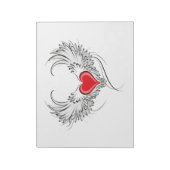 Bloc-note Red Angel Coeur avec ailes (Tourné)