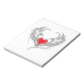 Bloc-note Red Angel Coeur avec ailes (Tourné)