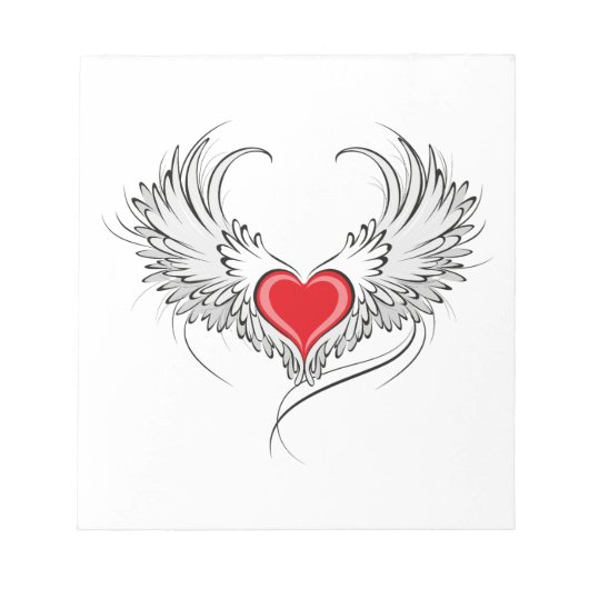 Bloc-note Red Angel Coeur avec ailes (Devant)