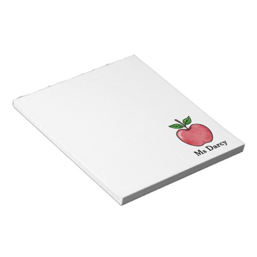Bloc-note Red Apple Personalized Teacher Notepads (Incliné)