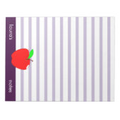 Bloc-note Red Apple Teacher Lignes pourpres personnalisées (Devant)