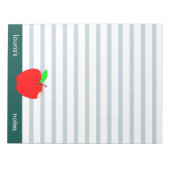 Bloc-note Red Apple Teacher Lignes vertes personnalisées (Devant)