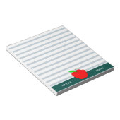 Bloc-note Red Apple Teacher Lignes vertes personnalisées (Incliné)