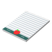 Bloc-note Red Apple Teacher Lignes vertes personnalisées (Tourné)