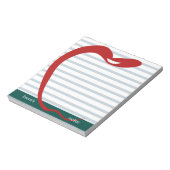 Bloc-note Red Apple Teacher Lignes vertes personnalisées (Tourné)