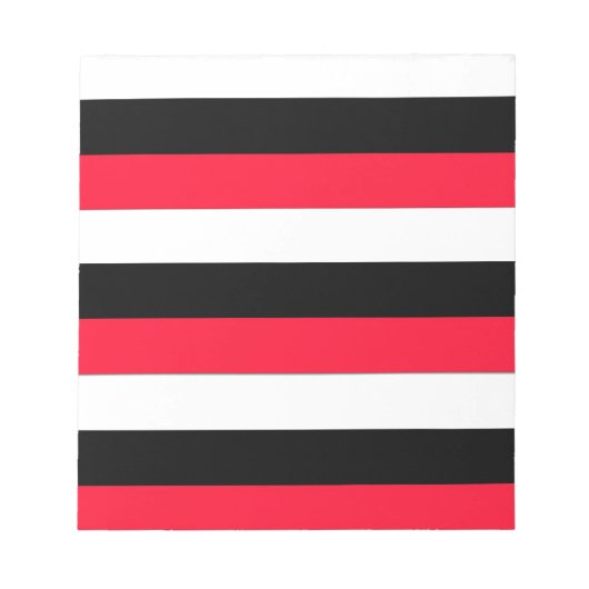 Bloc-note Red, black and white stripes (Devant)