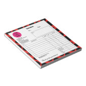 Bloc-note Red Black Polka Dot Entreprise Magasin Facture (Incliné)