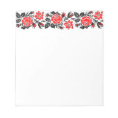 Bloc-note Red & Black Rose cross-stitch Russian Pattern (Devant)