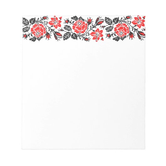 Bloc-note Red & Black Rose cross-stitch Russian Pattern (Devant)