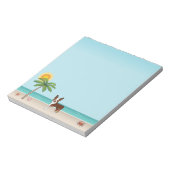 Bloc-note Red Boston Terrier À Une Plage Tropicale D'Été (Tourné)