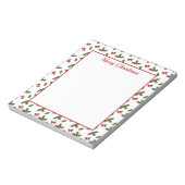 Bloc-note Red Bows Et Noël Holly Plante Motif & Texte (Tourné)