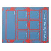Bloc-note Red crabs on blue weekly schedule notes (Devant)