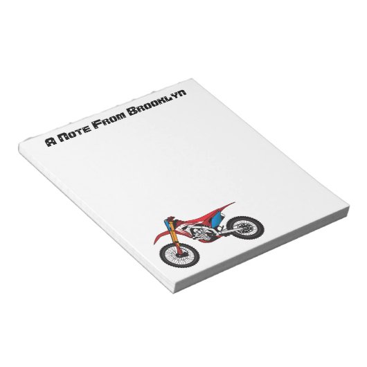 Bloc-note Red dirt bike motorcycle (Incliné)