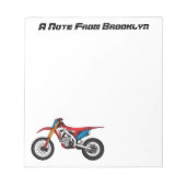 Bloc-note Red dirt bike motorcycle (Devant)
