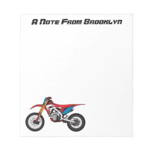 Bloc-note Red dirt bike motorcycle