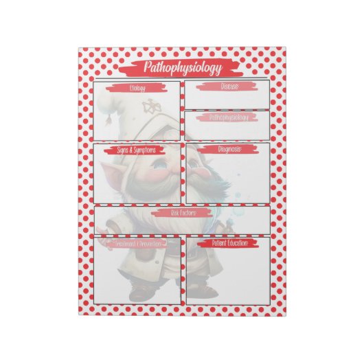 Bloc-note Red Dr Gnome Nursing - Modèle de pathophysiologie (Tourné)
