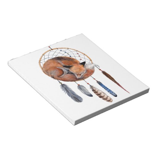 Bloc-note Red Fox dormant sur Dreamcatcher (Incliné)