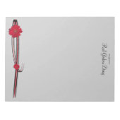 Bloc-note Red Gerber Daisy et Filigree Modèle (Devant)