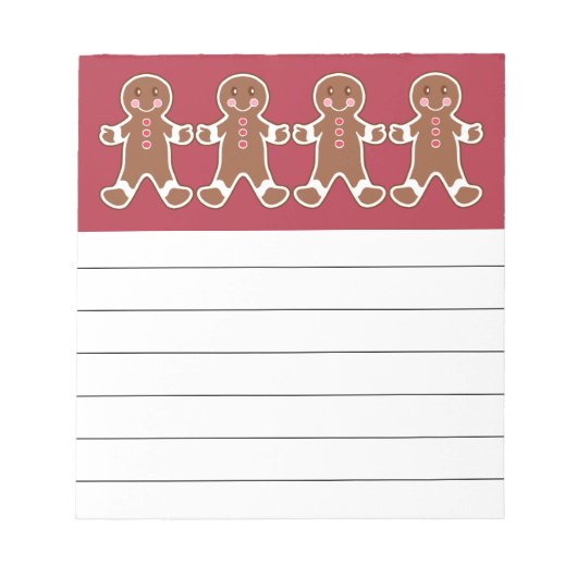 Bloc-note Red Gingerbread Boys Notepad (Devant)
