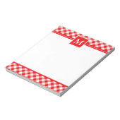 Bloc-note Red gingham check Monogram (Tourné)