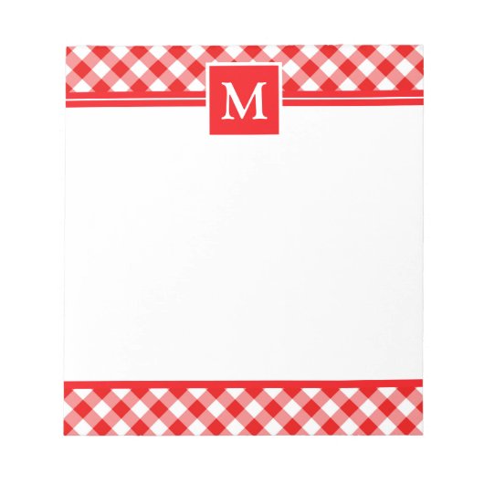 Bloc-note Red gingham check Monogram (Devant)
