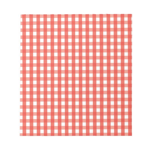Bloc-note Red Gingham Check Pattern (Devant)