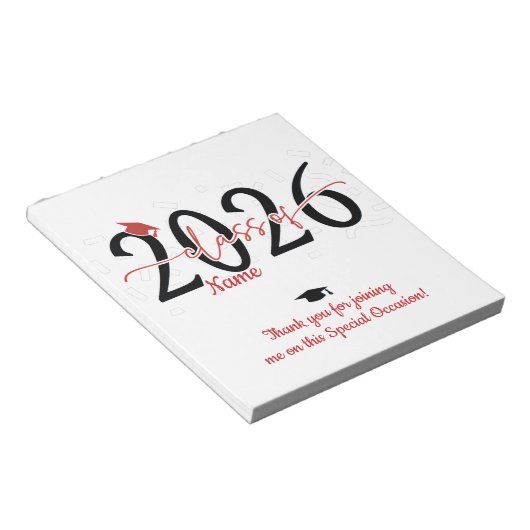 Bloc-note Red Graduation Candy Bar Wraps Party Favoriser (Incliné)