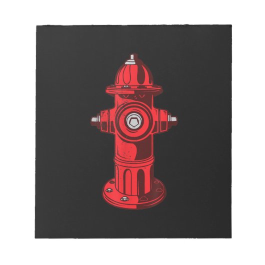 Bloc-note Red Graphic Fire Hydrant Pompier Cadeaux de travai (Devant)