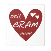 Bloc-note Red Heart Meilleur Cadeaux Gram Ever (Devant)