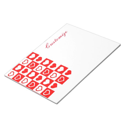 Bloc-note Red Hearts Plaid Motif Thunder_Cove (Incliné)