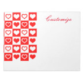 Bloc-note Red Hearts Plaid Motif Thunder_Cove (Devant)