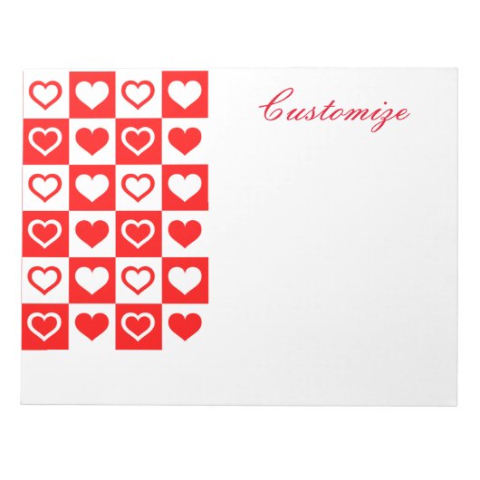 Bloc-note Red Hearts Plaid Motif Thunder_Cove (Devant)