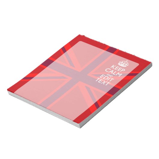 Bloc-note Red Keep Calm Have Your Text on Union Jack Flag (Tourné)