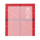 Bloc-note Red Keep Calm Have Your Text on Union Jack Flag (Devant)