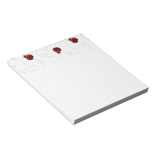 Bloc-note Red Ladybug Beetle Insect Lover Black Hearts (Incliné)