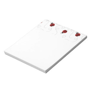Bloc-note Red Ladybug Beetle Insect Lover Black Hearts