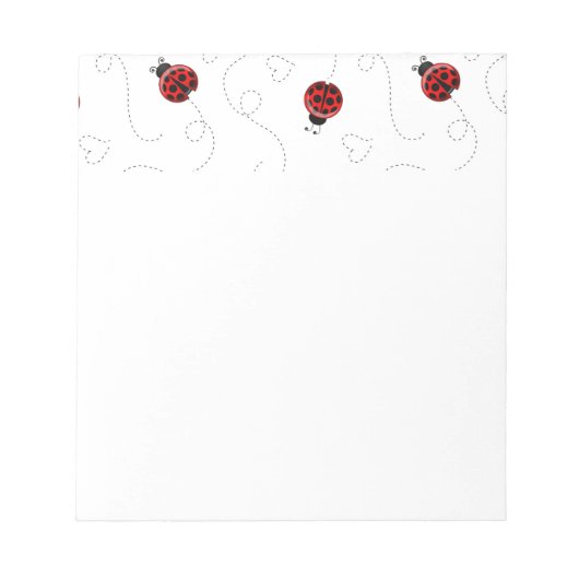 Bloc-note Red Ladybug Beetle Insect Lover Black Hearts (Devant)