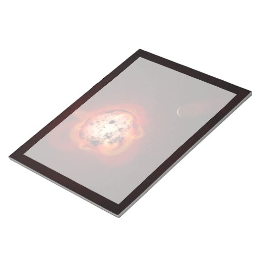 Bloc-note Red Nwarf Star Orbité Par Une Hypothétique Exoplan (Incliné)