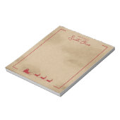 Bloc-note Red Père Noël Sleigh Sur Faux Old Worldwide Paper  (Tourné)