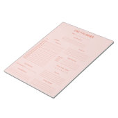 Bloc-note Red Pink Daily Planner & Tracker (Incliné)