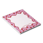 Bloc-note Red Pink Hearts Pattern Valentine Gift Notepad (Incliné)