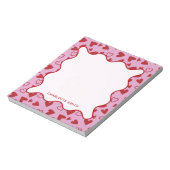 Bloc-note Red Pink Hearts Pattern Valentine Gift Notepad (Tourné)