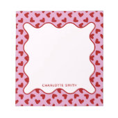 Bloc-note Red Pink Hearts Pattern Valentine Gift Notepad (Devant)
