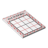 Bloc-note Red Plaid 4x4 Sudoku Grid Template (Incliné)