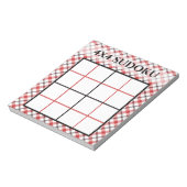 Bloc-note Red Plaid 4x4 Sudoku Grid Template (Tourné)