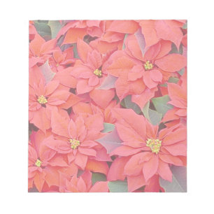 Bloc-note Red Poinsettias I Christmas Holiday Floral Photo