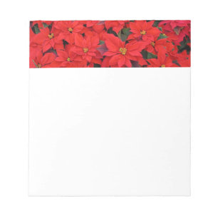 Bloc-note Red Poinsettias I Christmas Holiday Floral Photo